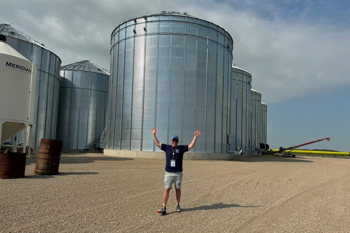 Chris on farm in Canada