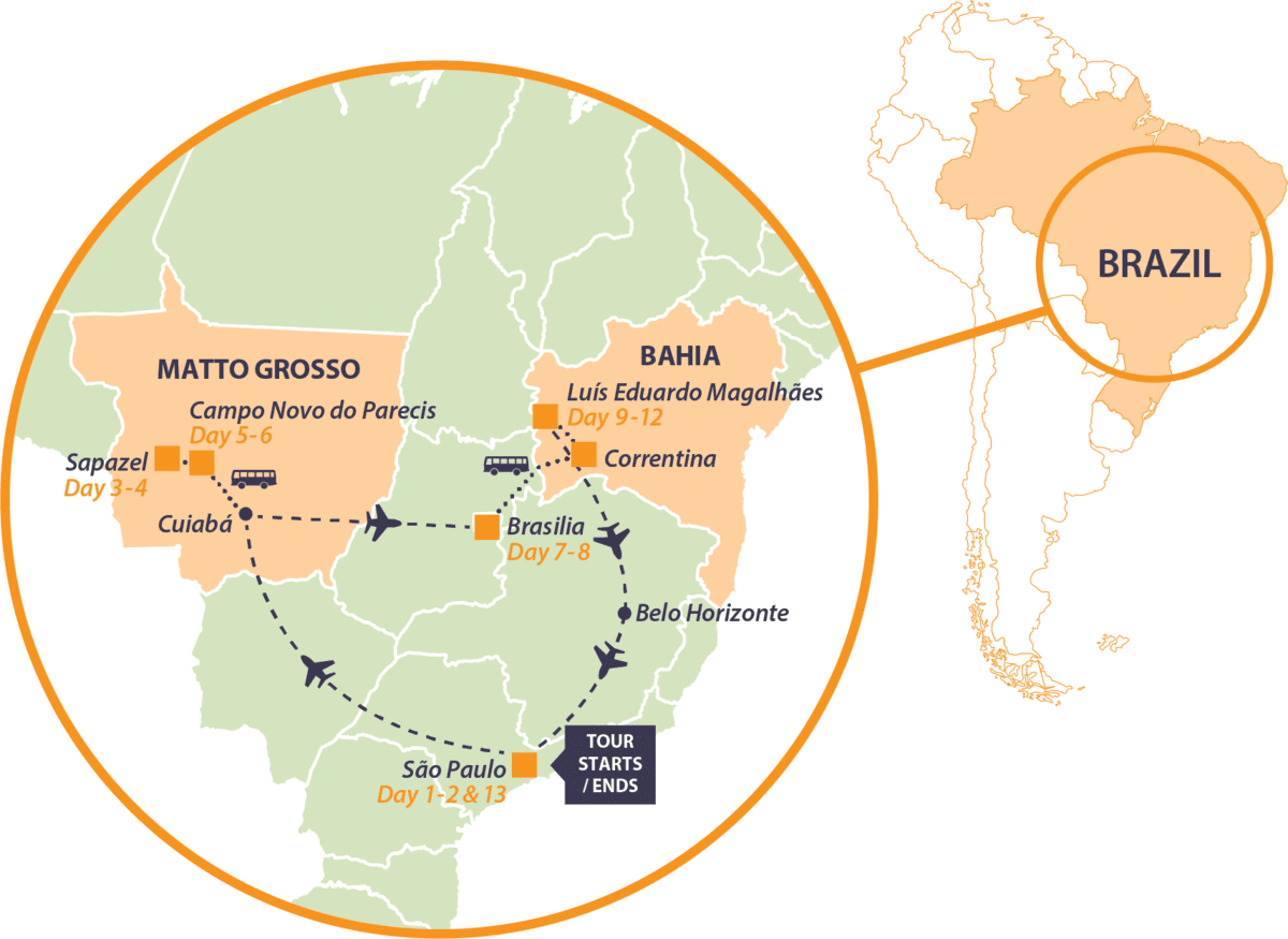 Brazil Cotton Tour - Map