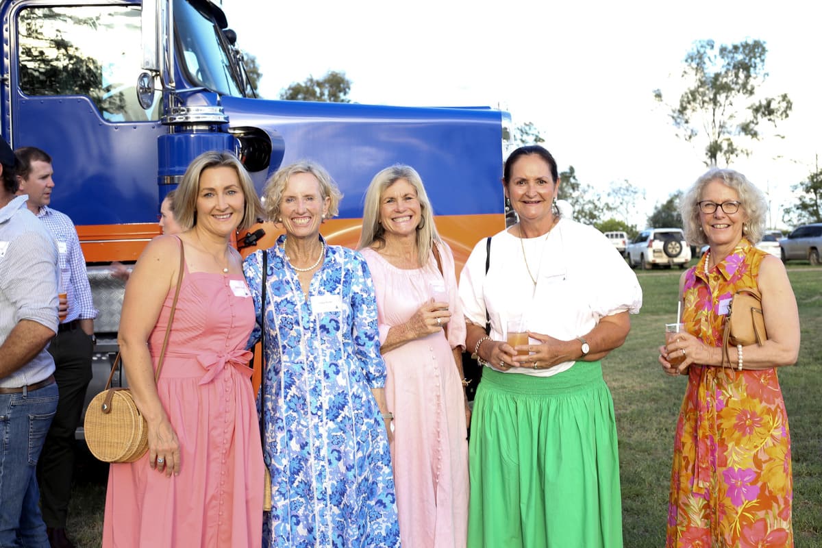 Allison Turner, Libby Smith, Wendy Thompson, Angela Smith and Victoria Fulton-Kennedy enjoy some post-harvest festivity.