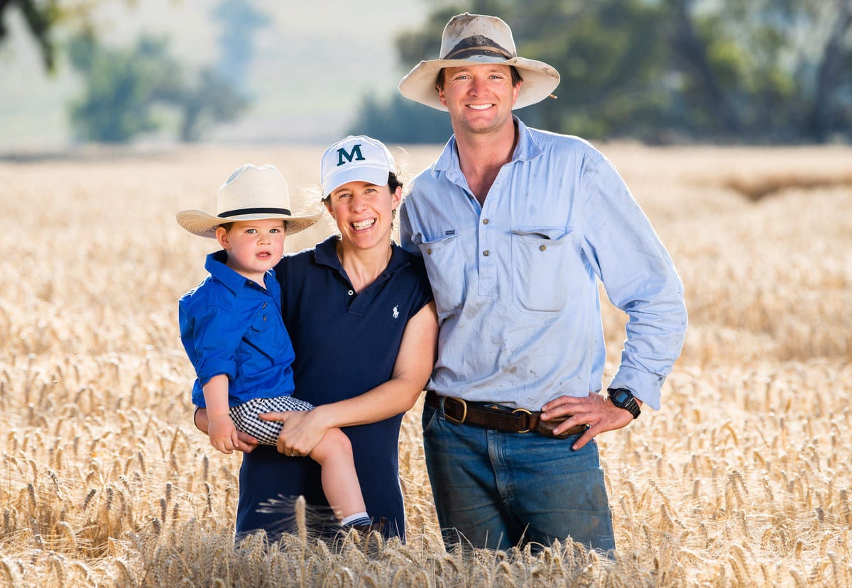 New South Wales mixed farmer Stuart Tait and family