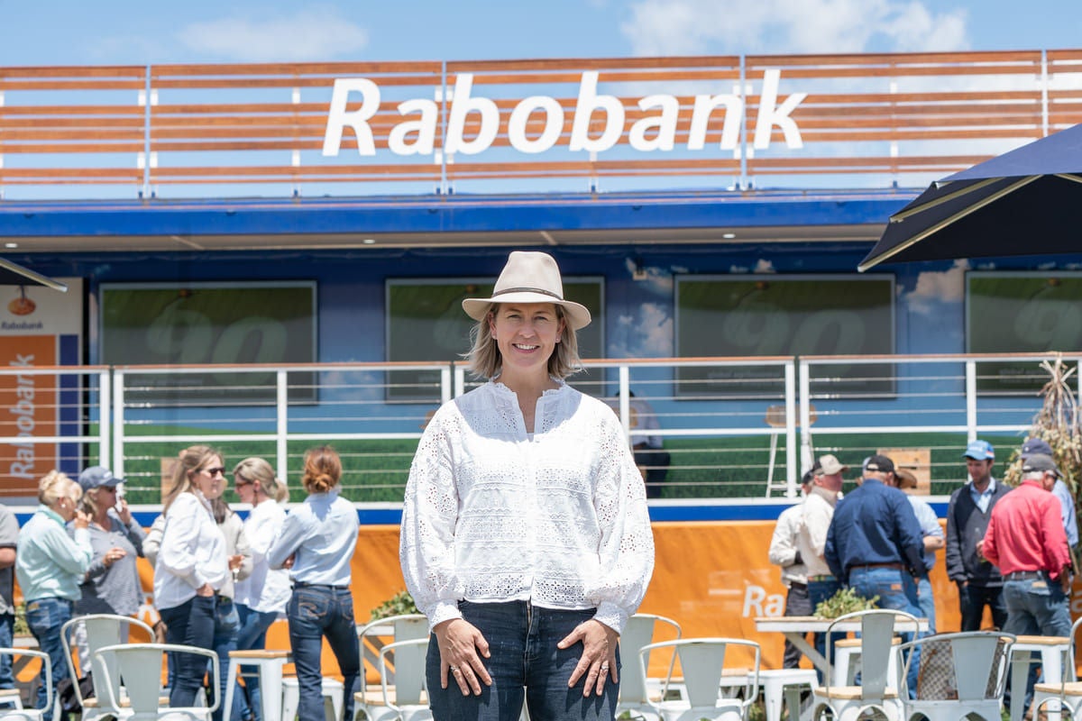 Podcaster Skye Manson, guest speaker at a recent RaboTruck event held on-farm at Cooma