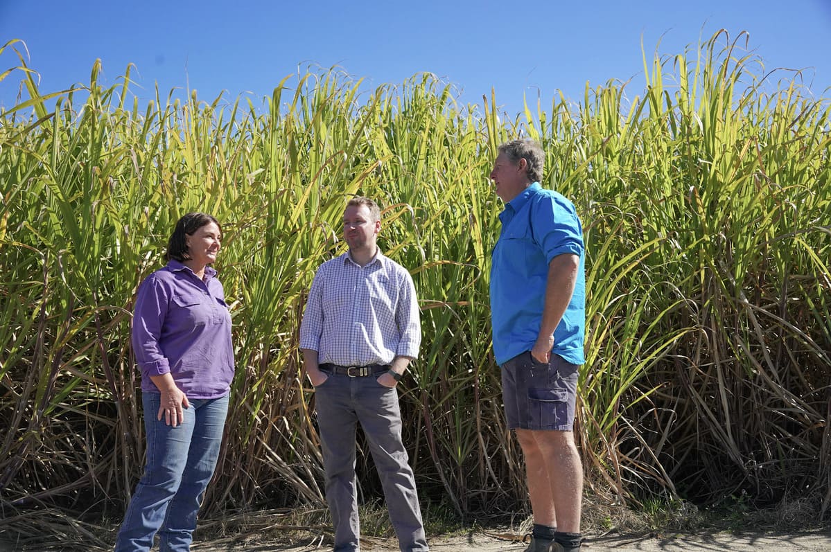 Rabobank’s Andrew Flynn on farm with Amanda and Scott