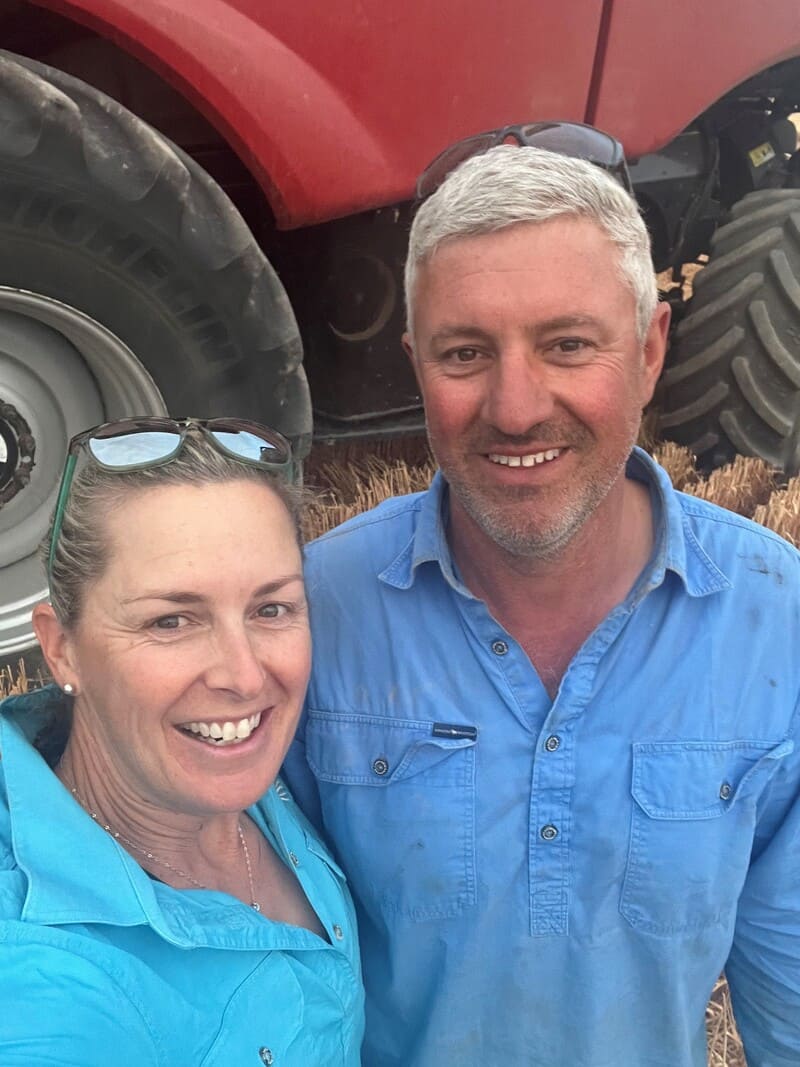 Leanne and Chris, all smiles despite the challenges of farming