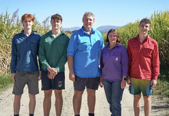 Scott and Amanda Monaghan with sons, Josh, Riley and Liam. 